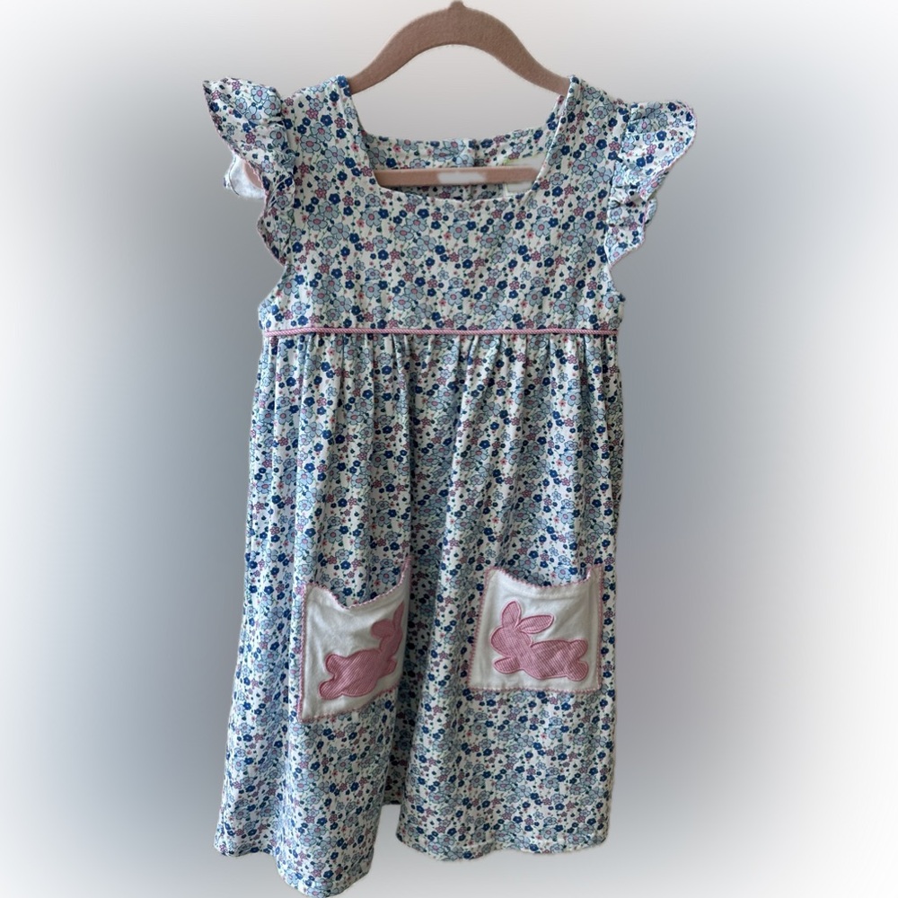 Floral Blue and Pink Bunny Dress